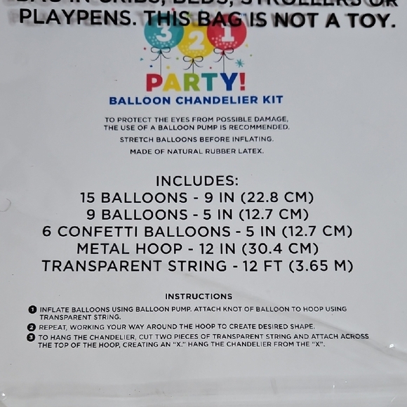 Balloon Chandelier Kit - 30 Multicolor & Confetti Balloons, NWT - Picture 2 of 2